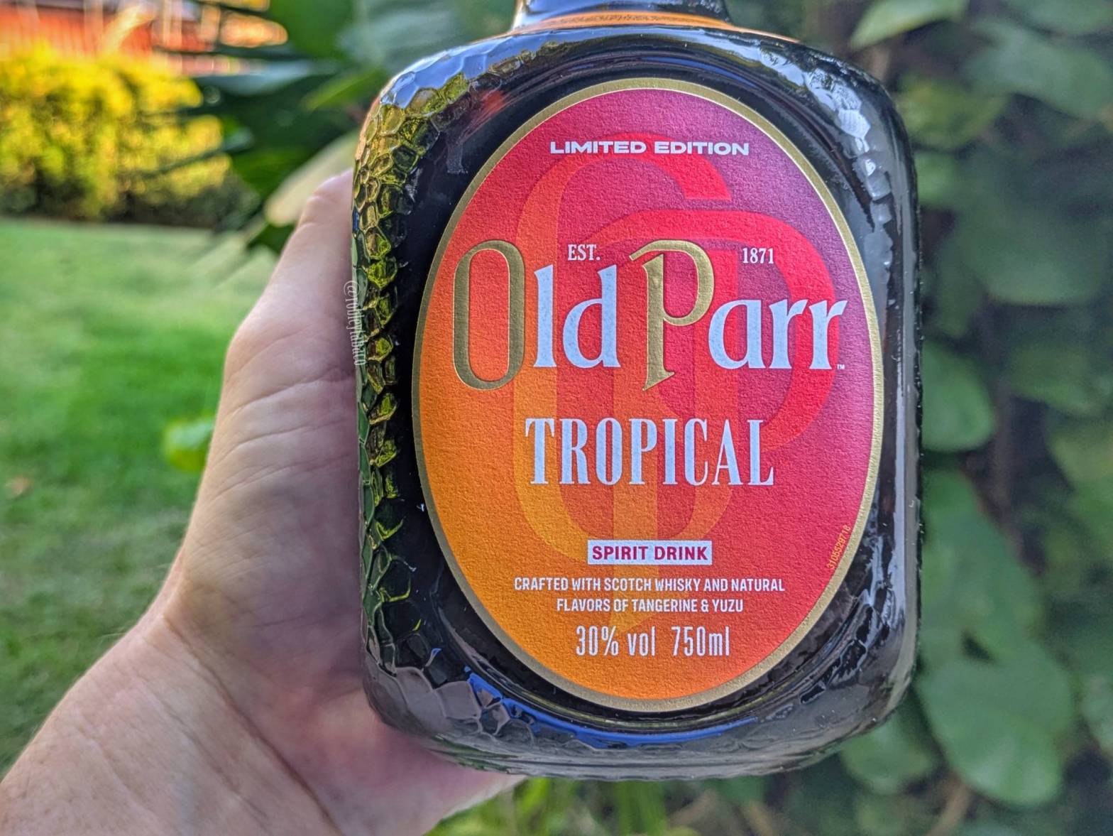 Old Parr Tropical label